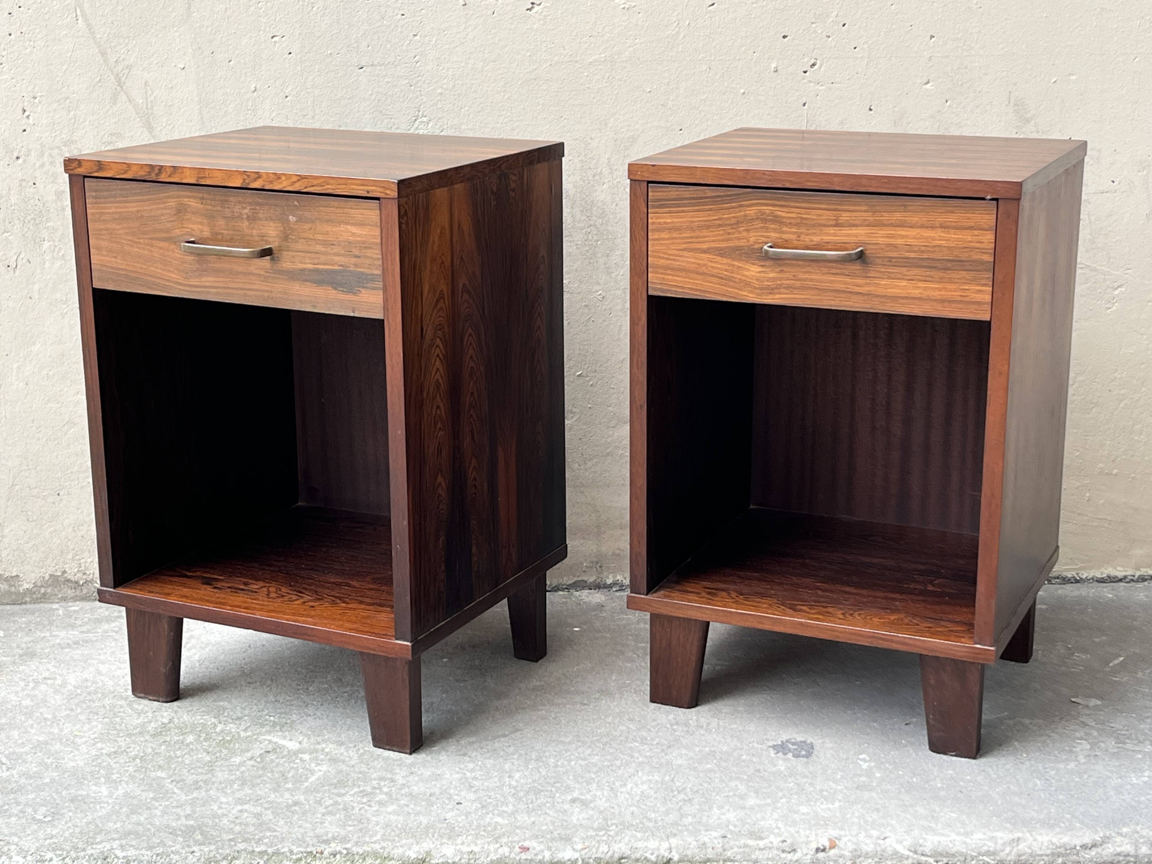 1960s rosewood bedside tables