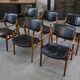 Set of 6 Scandinavian armchairs in leather and rosewood by Gondo Gravesen for Atelier Bondo Gravesen Snedkerier 1960s.