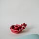 pink woven slip candle holder 1960