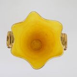 Large black and gold ceramic vase from Vallauris