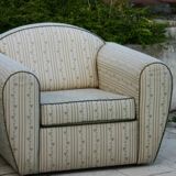 Pair of club chairs covered with fabric