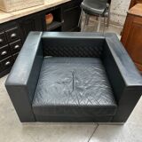 Fauteuil en cuir annees 80