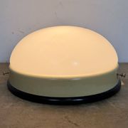Industrial Bakelite Wall or Ceiling Light with Milk Glass, 1950s
