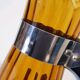 Pitcher blown amber glass and bakelite and aluminum handle and set of stainless
