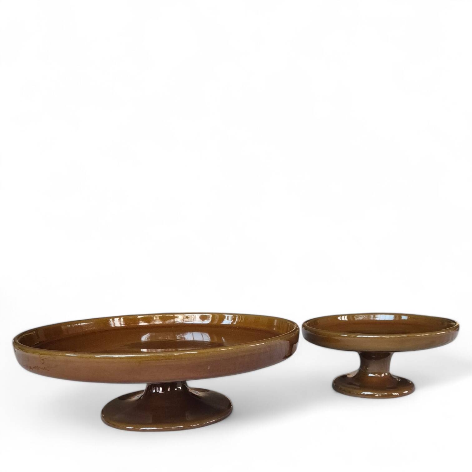 Jacques (1926-2008) and dani ruelland (1933-2010), pair of enamelled ceramic cups on pedestal