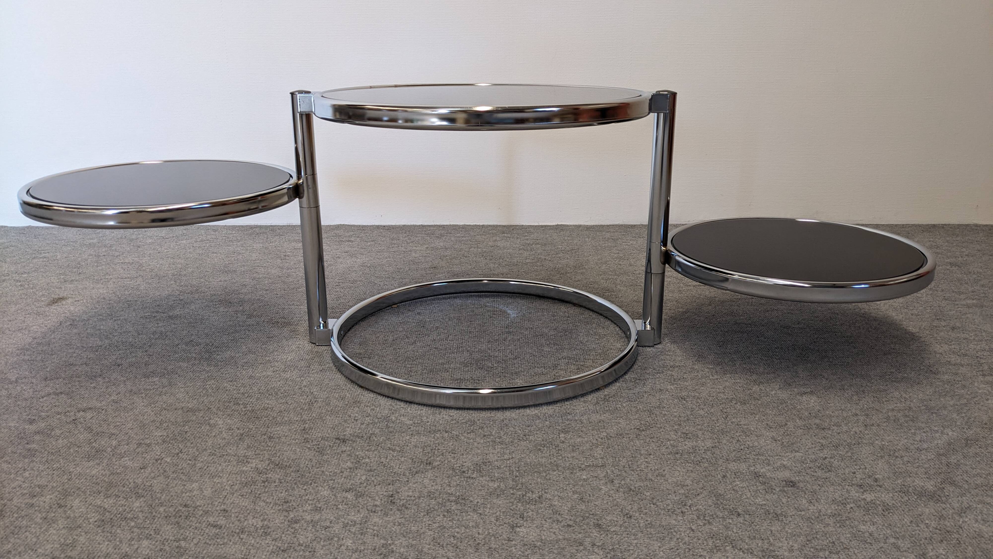 Space Age 3-tier coffee table by Leitmotiv-Swivel, Netherlands circa 1970