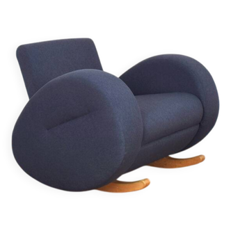 Fauteuil à bascule allemand du milieu du siècle de Bretz, années 1980