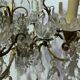Chandelier cage with sixteen lights grapevines and crystal cups xix century