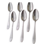 6 SFAM Chambly pattern silver-plated soup spoons