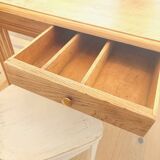Art Deco sanded raw wood table