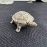 Ancient tortoise in silver metal