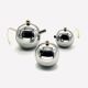 Stainless steel teapot, milk jug and sugar bowl