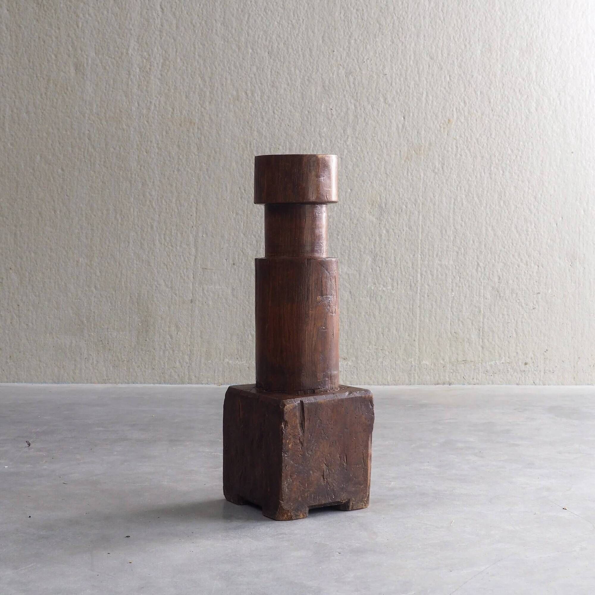 Sculptural solid wood pedestal
