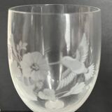 6 engraved crystal wine glasses