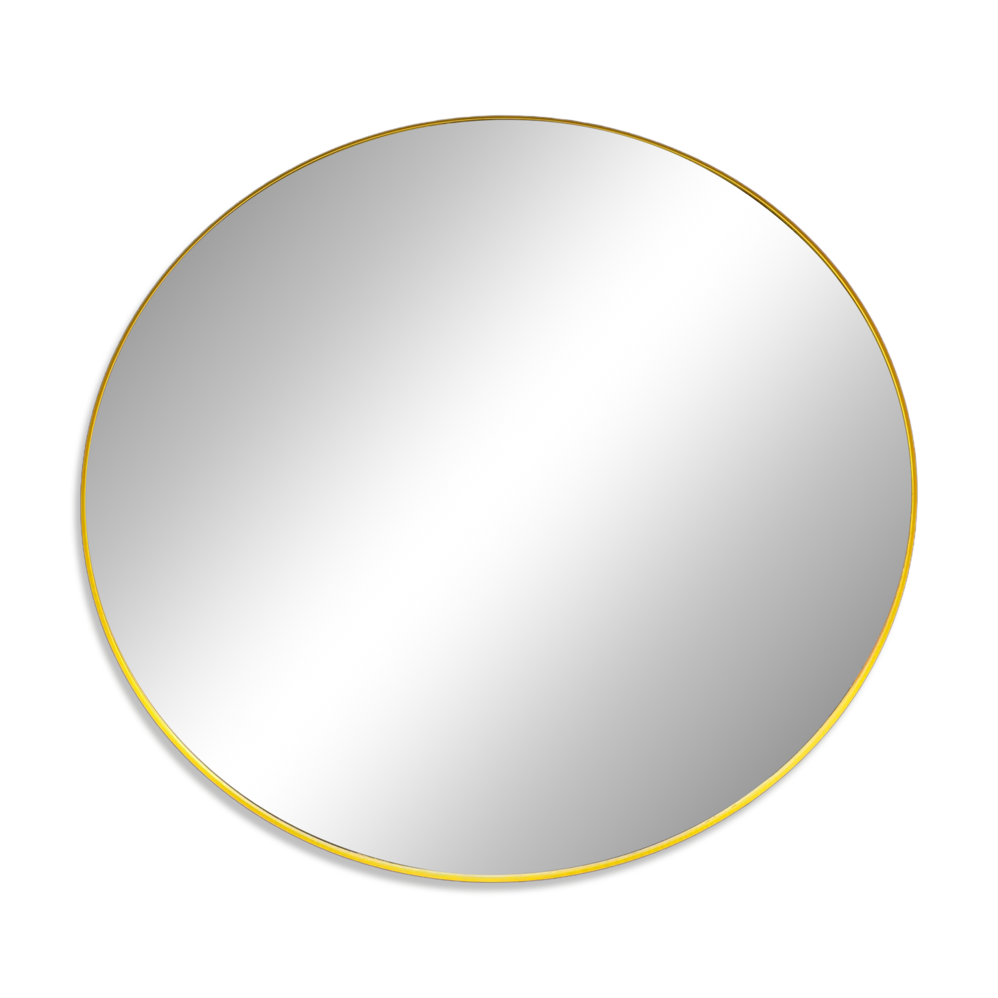 Round illuminated wall mirror Gedy Space Age yellow – Italy, 1970s