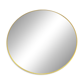 Miroir mural rond lumineux Gedy Space Age jaune – Italie, années 1970