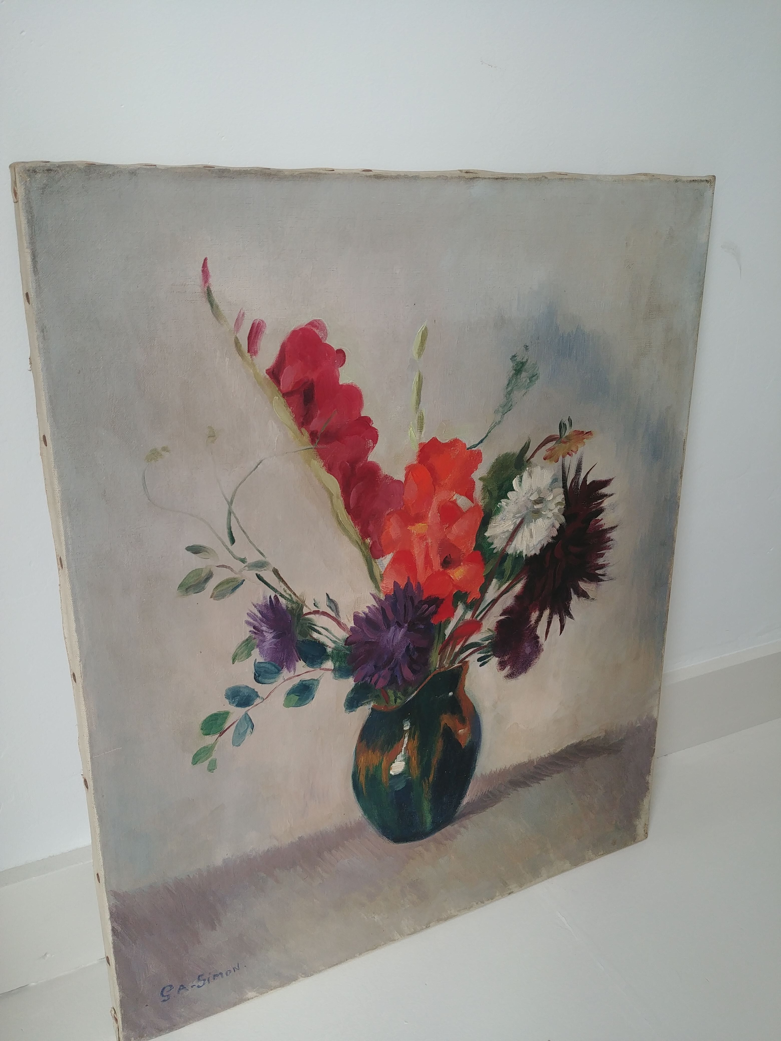 Bouquet glaïeuls and dahlias