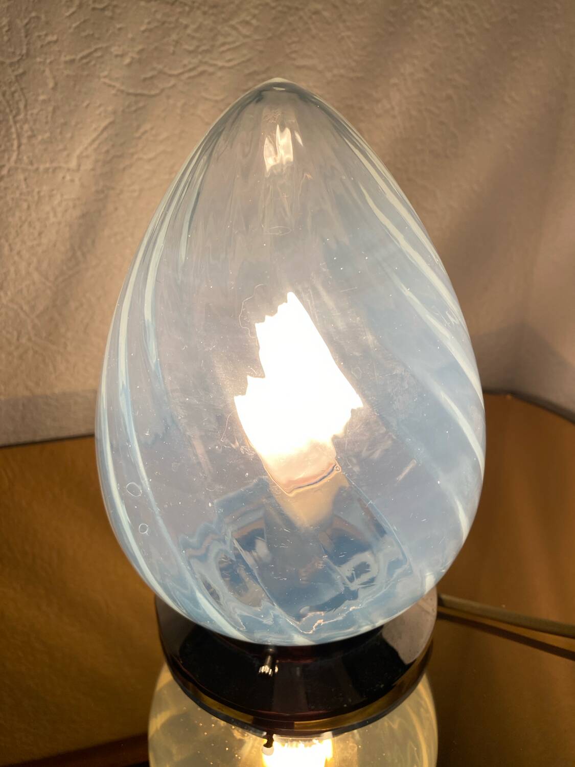 Suspension en verre et métal Art Déco