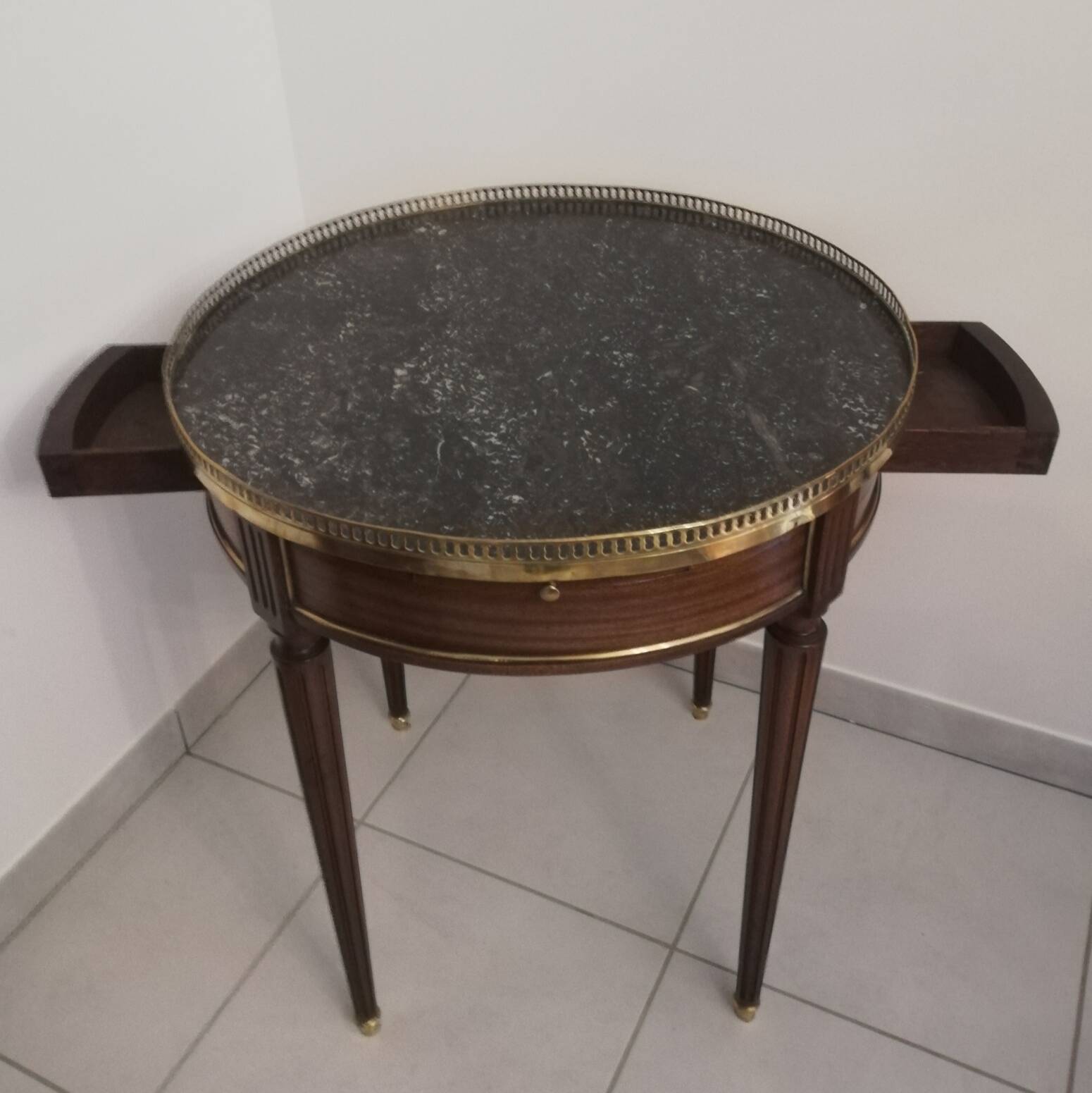 Mahogany hot water bottle table