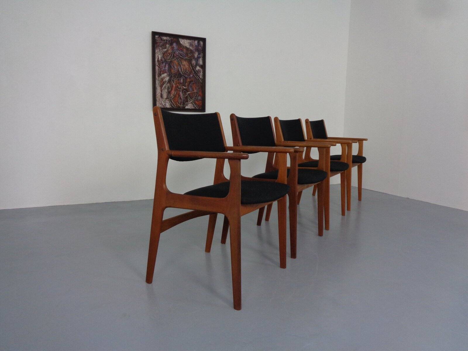 Mid-Century Danish Armchairs in Teak, 1960s, Set of 4