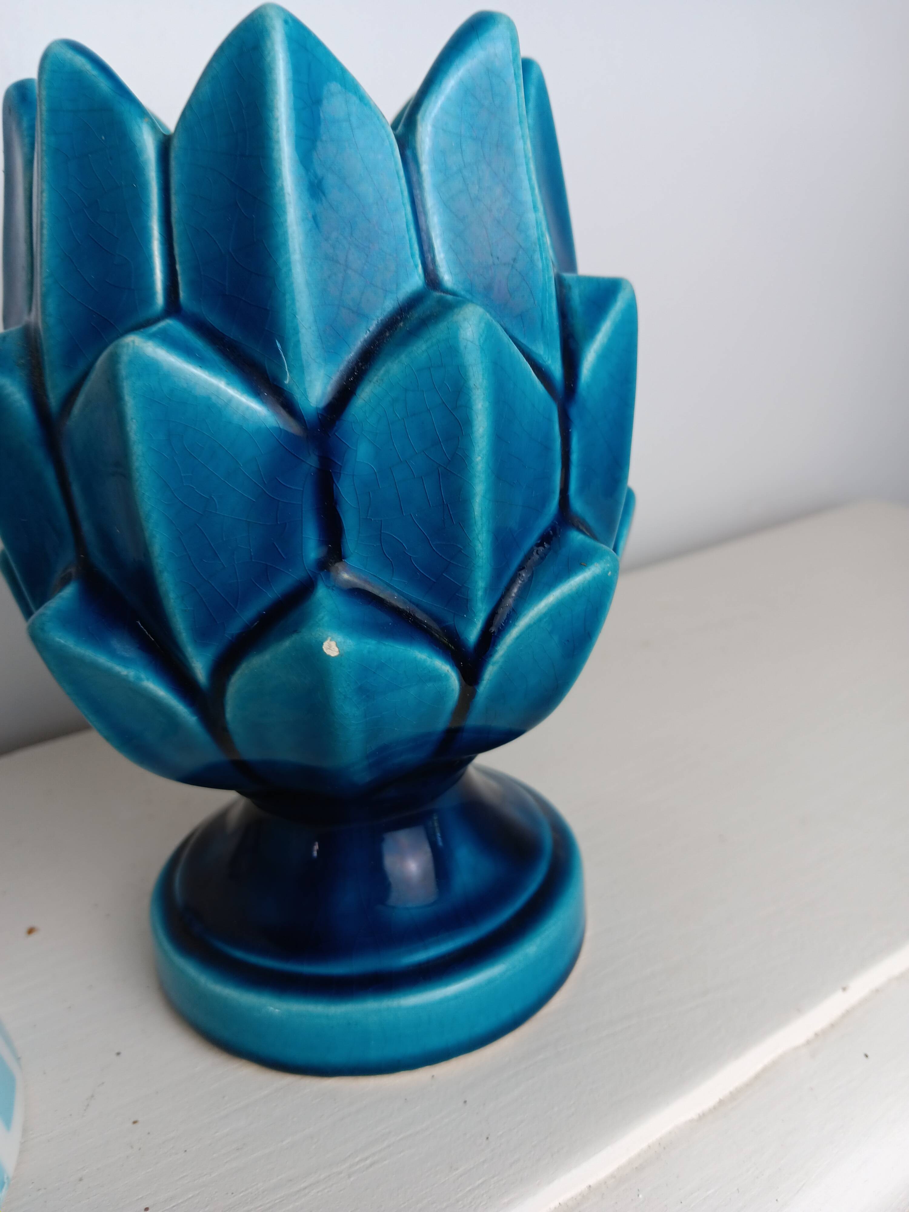Artichoke Blue Turquoise Charolles pottery