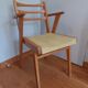 Bridge chair with armrests Scandinavian style yellow skaï