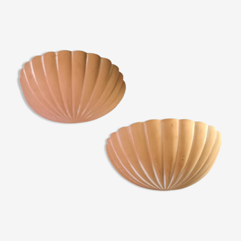 Terracotta shell wall lamps from 1970