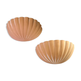 Terracotta shell wall lamps from 1970