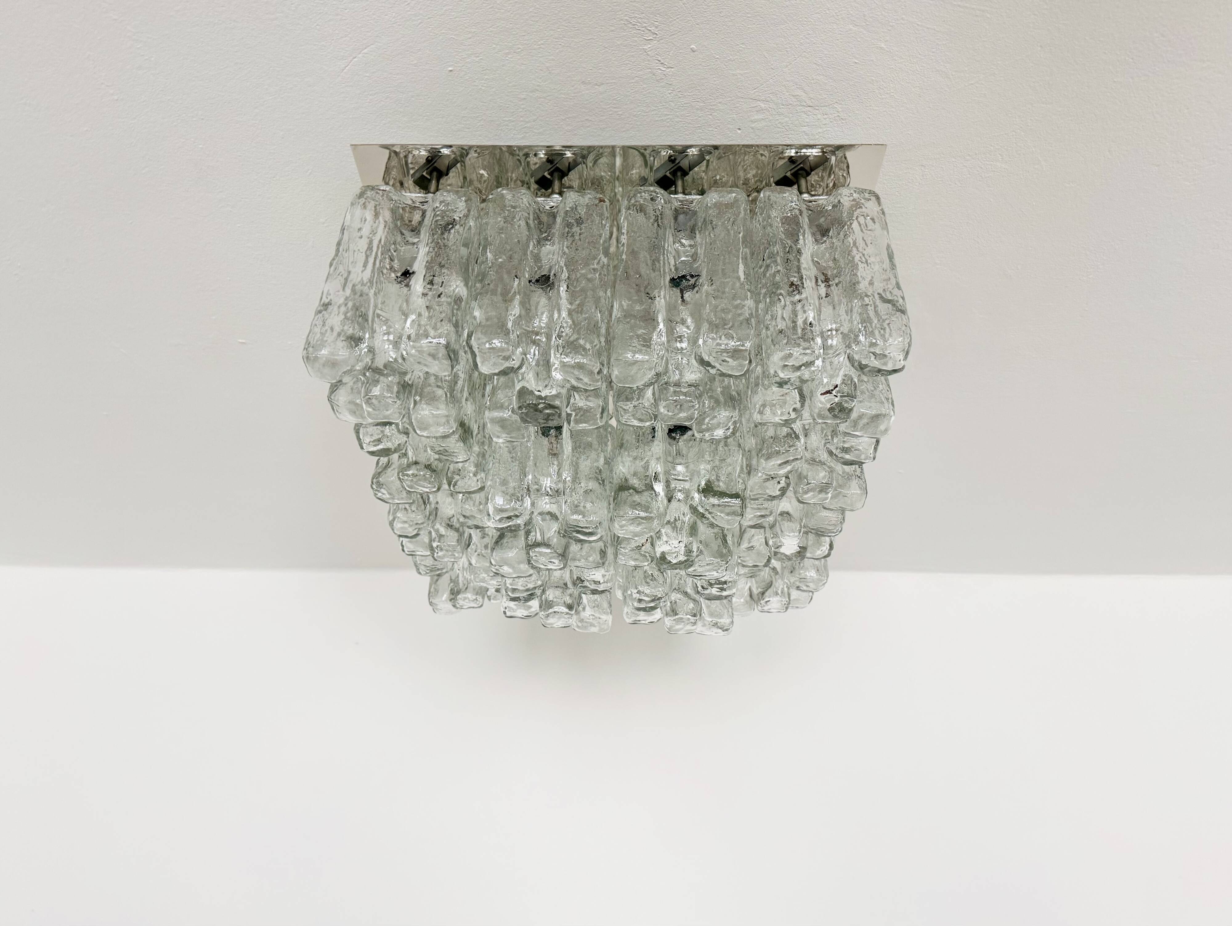 Large Austrian Granada Flush Light by J.T. Kalmar