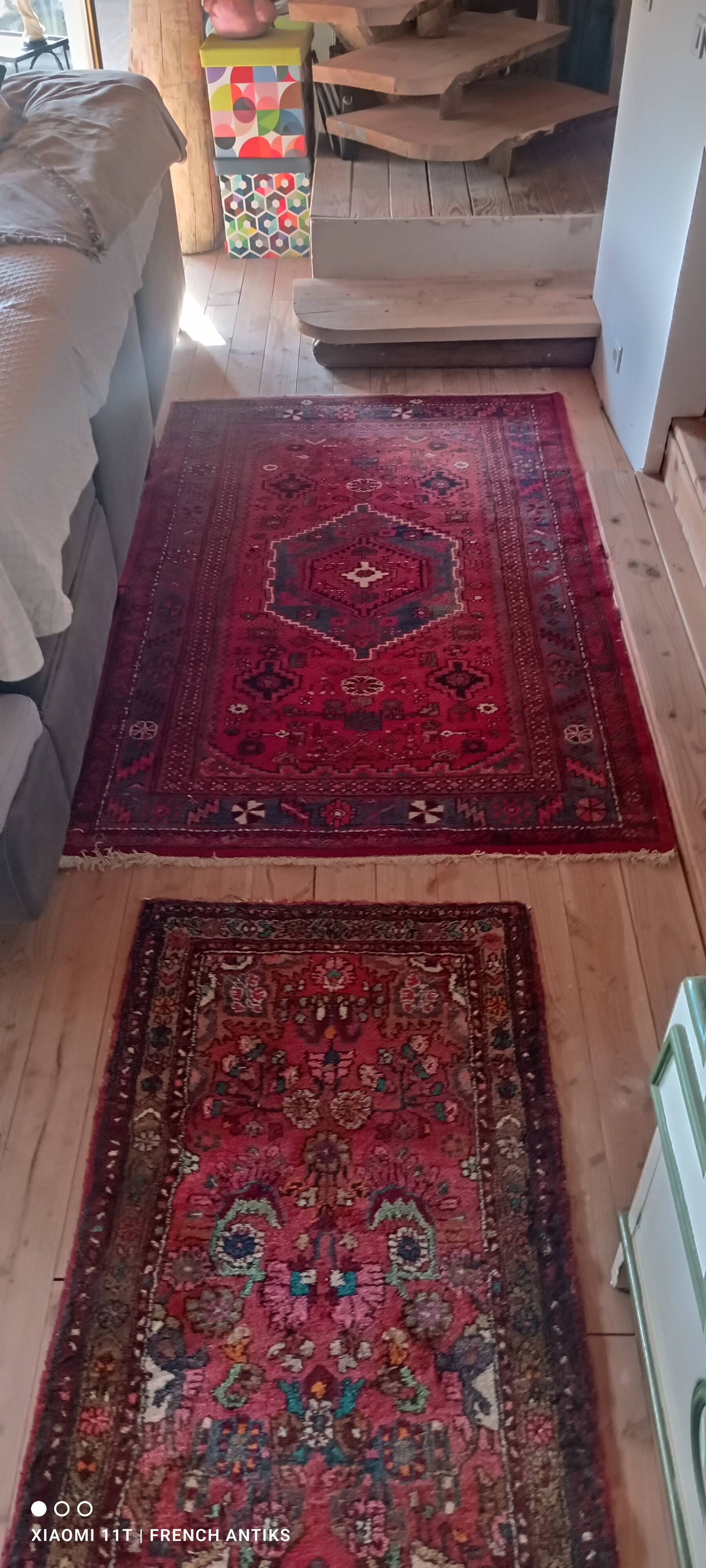Vintage Iranian rug from the 1950s. Handcrafted, handmade.