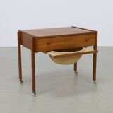Side Table with Rattan Basket, 1960s