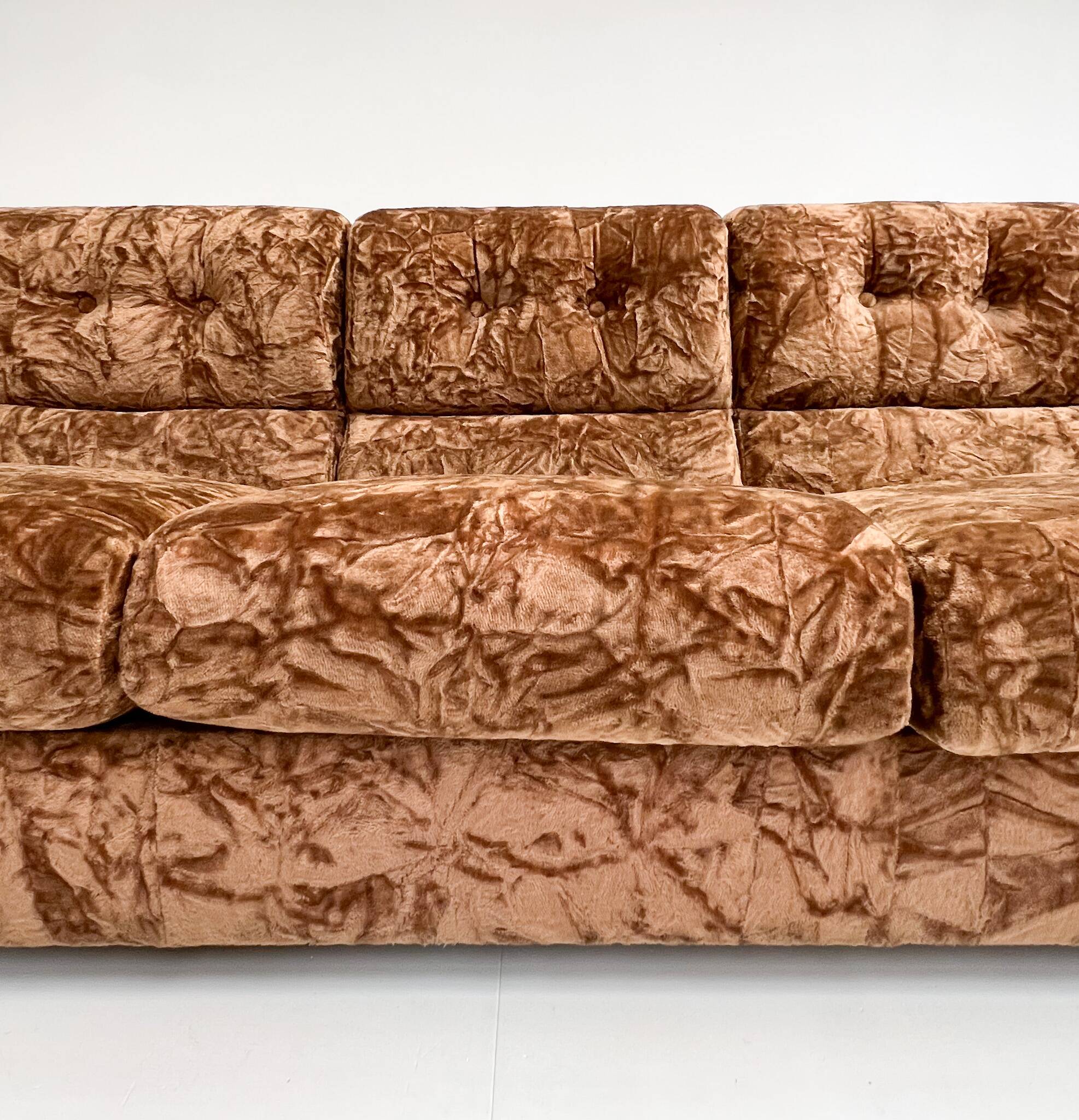 Canapé-lit vintage italien en velours, années 1970