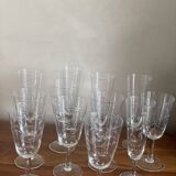 Engraved champagne glasses and wine glasses