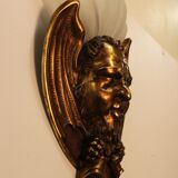 Pair of bronze wall lamps Art Deco style early twentieth century