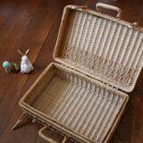 Suitcase vintage wicker