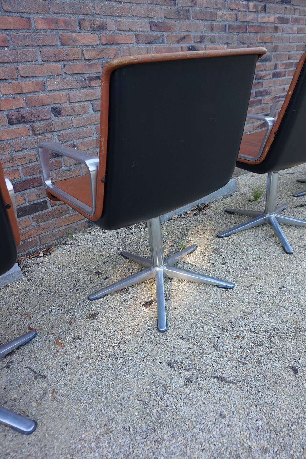 Cognac leather armchair by Delta 2000 for Wilkhahn, Germany, 1960s