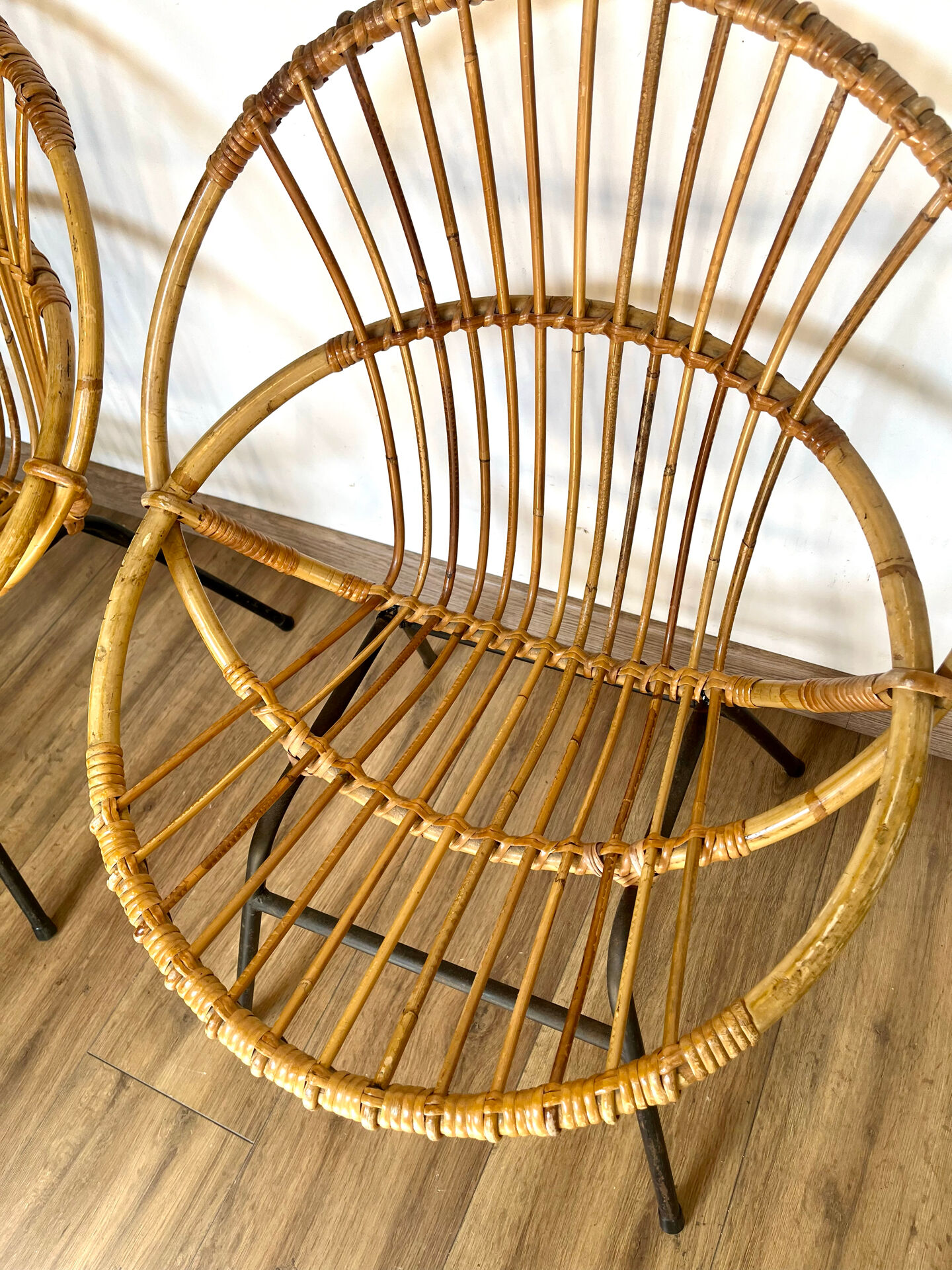 Rattan armchairs