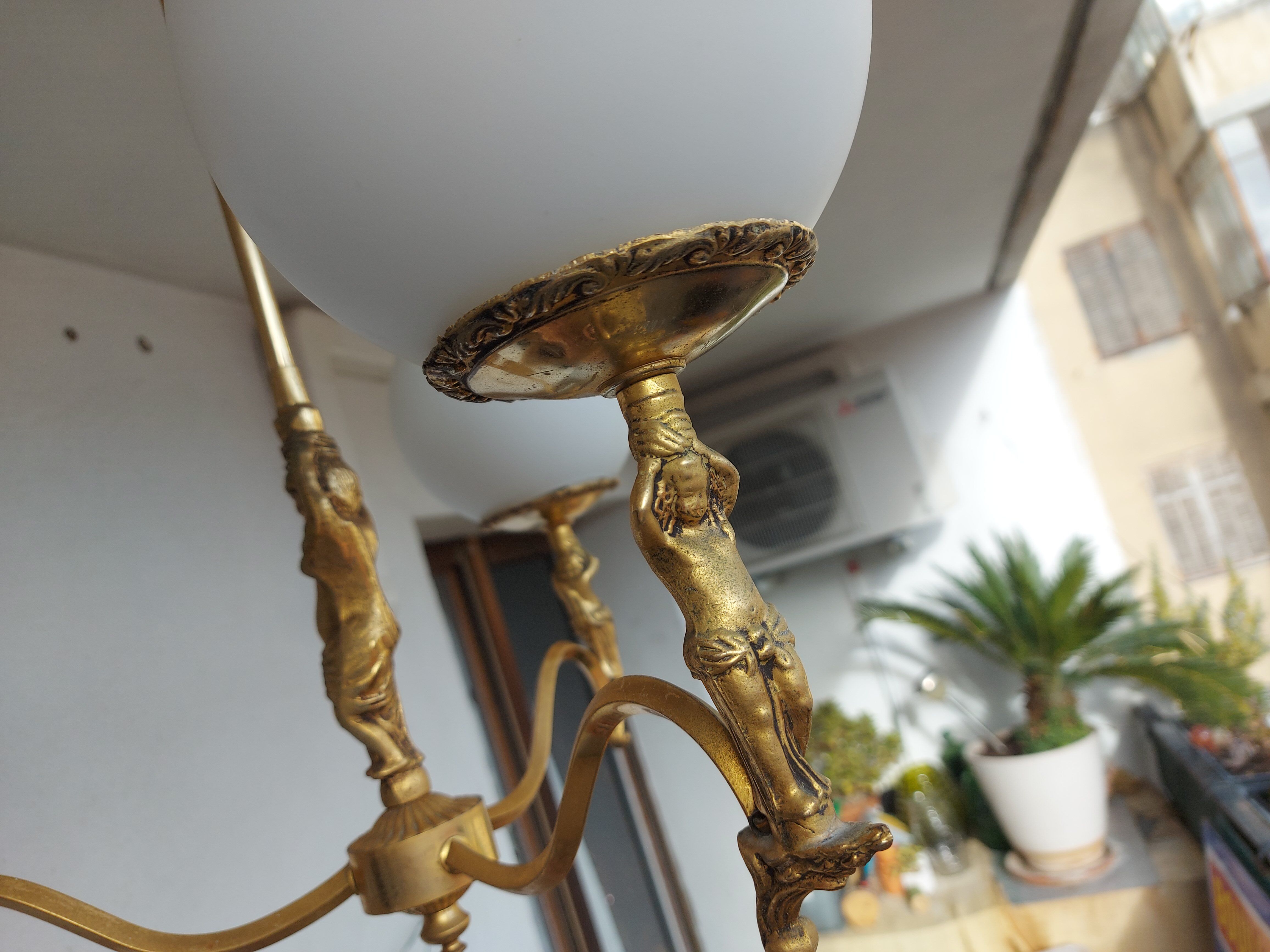60'S vintage brass chandelier, Cherubin