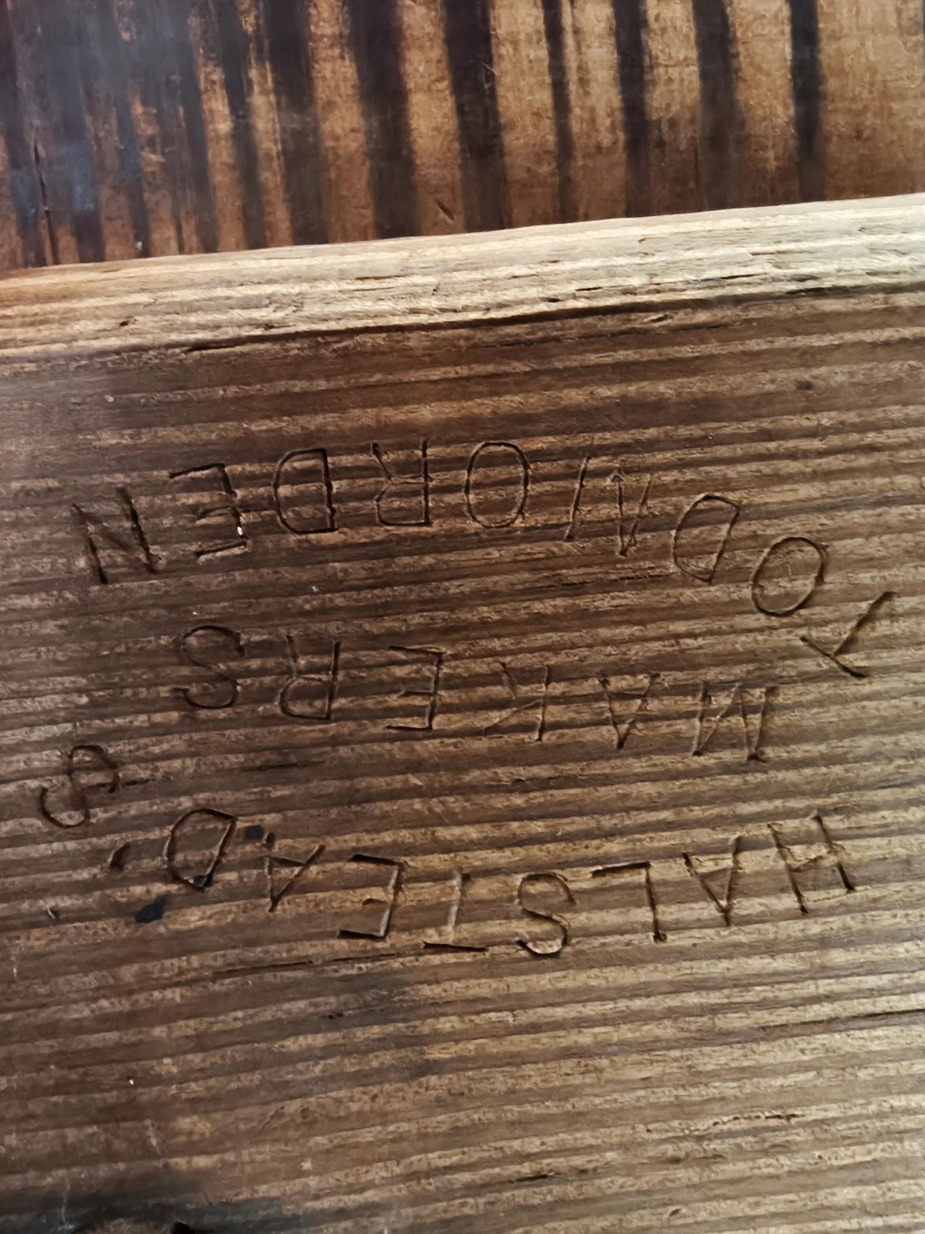 Victorian pitch pine railway bench – Halstead’s Makers, Todmorden