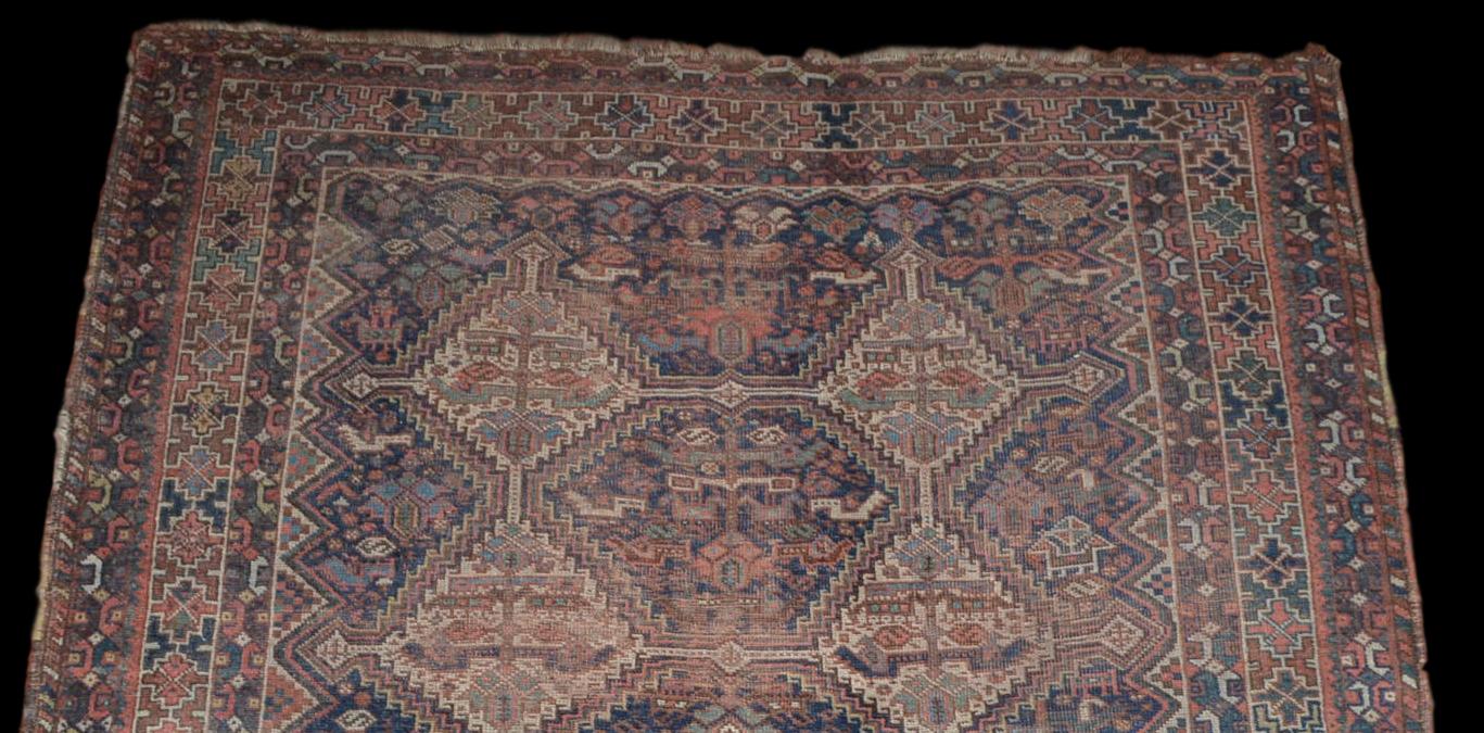 Persian Carpet Shiraz, Khamseh Nomad Tribes, 172x198cm - late 19th Century