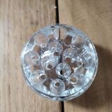 Porte fleurs en verre moulé 12 trous ancien vintage