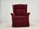 1970s, Danish highback chair, cherry-red furniture velour, ash wood legs.