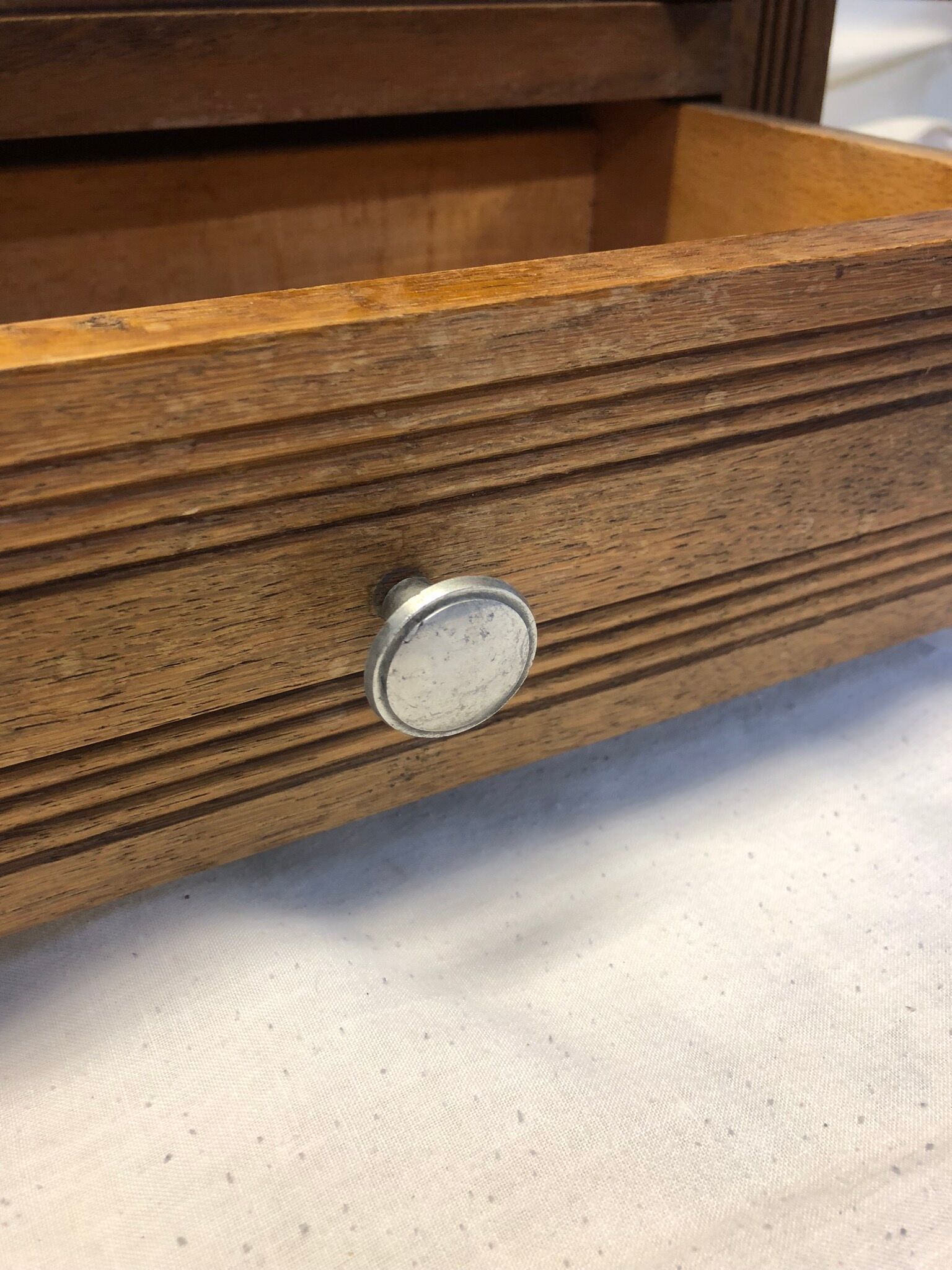 Vintage oak pharmacy shelf