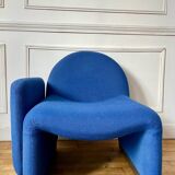 Vintage 70s wool fireside chair