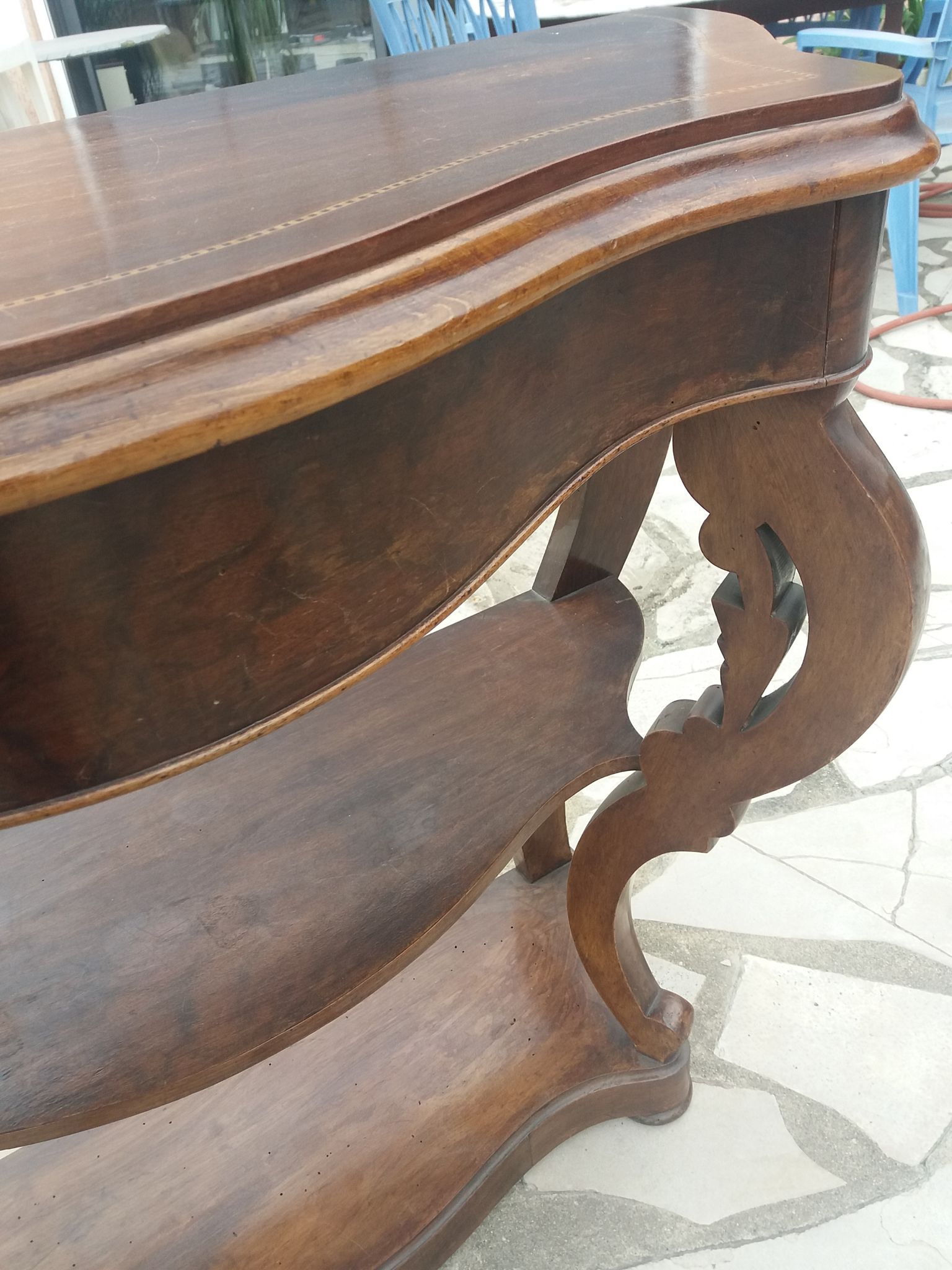Late 19th century walnut console table