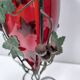 Ruby Red Murano Glass Vase with Iron Grape Vines Ascribable to Umberto Bell
