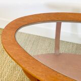 Scandinavian oval teak coffee table