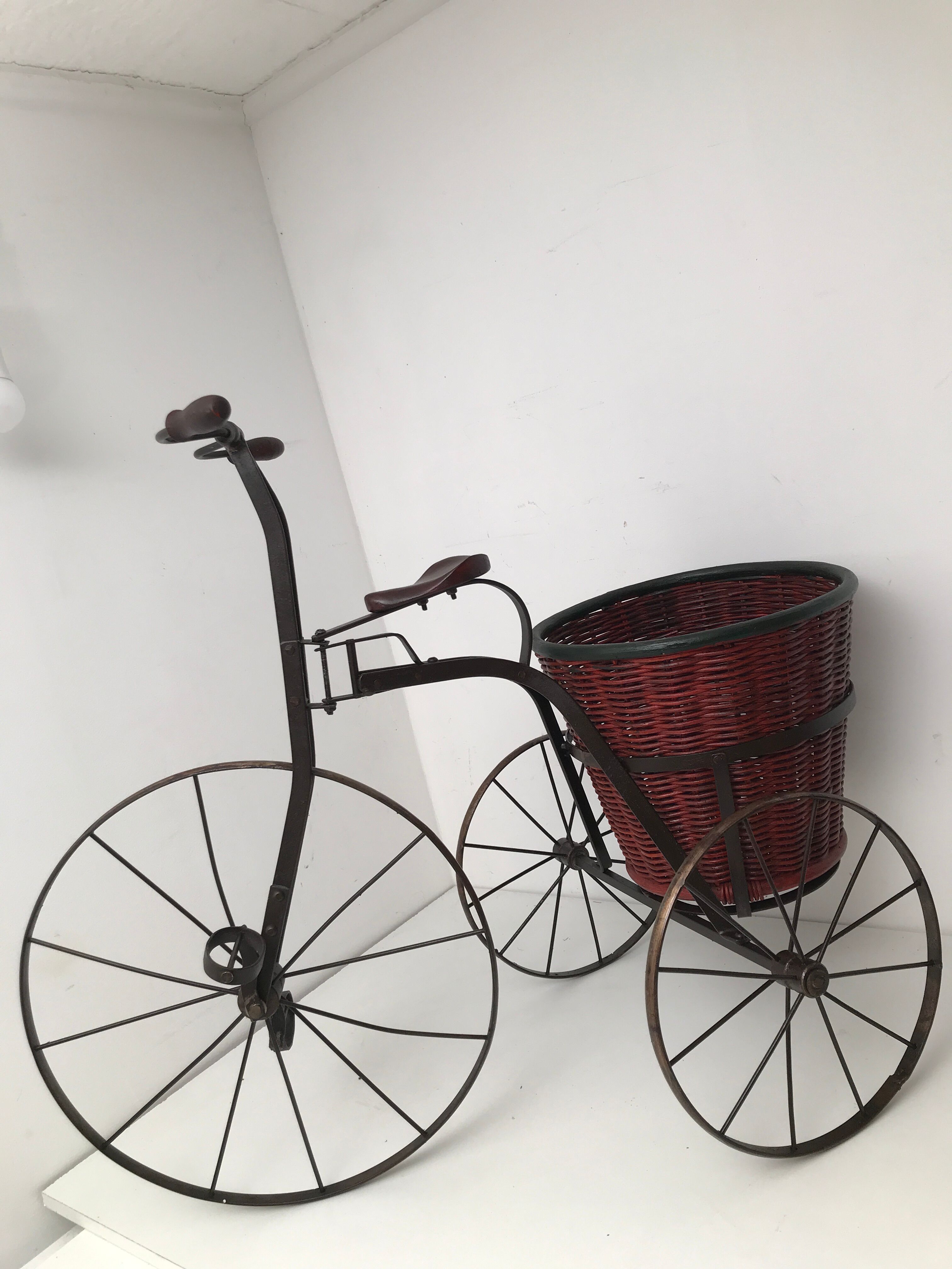 Old wood wrought iron tricycle bike