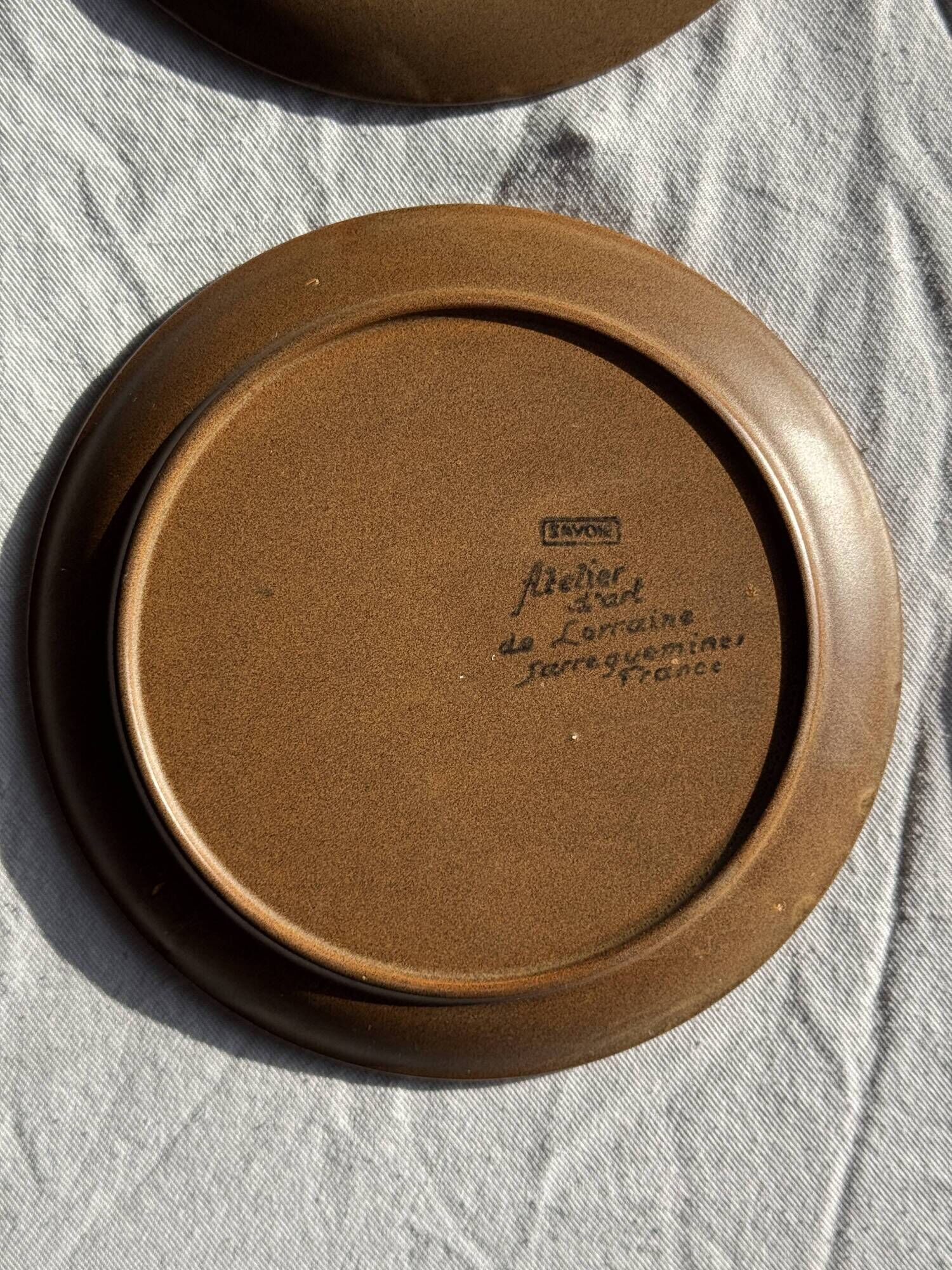 Lot de 4 assiettes à dessert brunes Sarreguemines Modèle Savoie D19.5