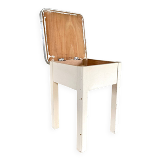 Vintage wooden trunk stool